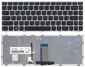 Клавиатура для ноутбука Lenovo IdeaPad FLex 14 G40, G40-30, G40-45, G40-70, G40-75, G40-80, Z41-70, 500-14ACZ, 500-14ISK, 300-14ISK, B40-80 с подсветкой (Light), Черный, (Серебряный фрейм), RU