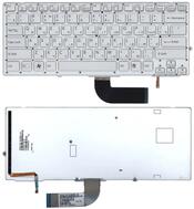 Клавиатура для Sony Vaio (VPC-SD, VPC-SB) Серебряный с подсветкой (Light), (Серебряный фрейм) RU