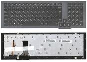 Клавиатура для ноутбука Asus (G75V, G75W) с подсветкой (Light), Черный, (Серый фрейм) Русский (вертикальный энтер)