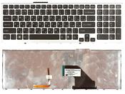 Клавиатура для ноутбука Sony Vaio (VPC-F11, VPC-F12 VPC-F13) с подсветкой (Light), Черный, (Серебряный фрейм) RU Клавиатура для ноутбука Sony Vaio (VPC-F11, VPC-F12 VPC-F13) с подсветкой (Light), Черный, (Серебряный фрейм) RU