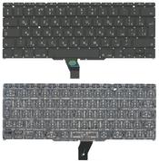 Клавиатура для ноутбука Apple MacBook Air 2011+ A1370 (2010, 2011 года), A1465 (2012, 2013, 2014, 2015 года) с подсветкой (Light) Черный, (Без фрейма), Русский (вертикальный энтер)