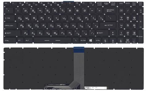 Клавіатура для ноутбука MSI (GT72) з підсвіткою (Light), Black, (Без фрейма) RU Клавіатура для ноутбука MSI (GT72) з підсвіткою (Light), Black, (Без фрейма) RU