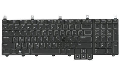 Клавіатура для ноутбука Dell Alienware (M17X) з підсвіткою (Light), Black, RU/EN Клавіатура для ноутбука Dell Alienware (M17X) з підсвіткою (Light), Black, RU/EN - фото 2