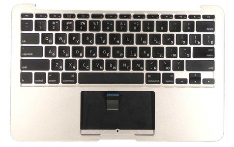 Клавиатура для ноутбука Apple MacBook Air (A1370) 2010+ Black, (Silver TopCase), Русский (горизонтальный энтер) Клавиатура для ноутбука Apple MacBook Air (A1370) 2010+ Black, (Silver TopCase), Русский (горизонтальный энтер)