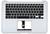 Клавиатура для ноутбука Apple MacBook Air 2012+ (A1466) Черный, (Серебряный TopCase), Русский (горизонтальный энтер)