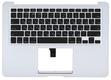 Клавиатура для ноутбука Apple MacBook Air (A1369) 2010+ Черный, (Серебряный TopCase), Русский (горизонтальный энтер)