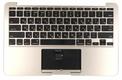 Клавиатура для ноутбука Apple MacBook Air (A1370) 2011+ Черный, (Серебряный TopCase), Русский (горизонтальный энтер)