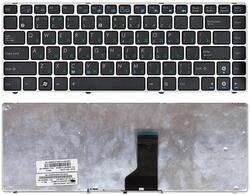 Клавиатура для ноутбука Asus (UL30, K42, K43, X42) Black, (Серебряный фрейм) RU