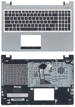 Клавіатура для ноутбука Asus (K56) Чорний, (Срібний TopCase), RU