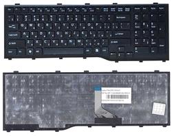Клавіатура для ноутбука Fujitsu LifeBook (AH532, NH532) Чорний, (Чорний фрейм), Русский (горизонтальний ентер)