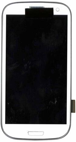 Матриця с тачскрином (модуль) для Samsung Galaxy S3 GT-I9300 Ceramic Белый білий з рамкою
