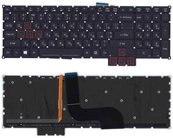Клавіатура для ноутбука Acer Predator 15 G9-591 з підсвіткою (Light), Чорний, RU