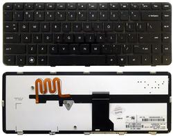 Клавіатура для ноутбука HP Pavilion (DM4-1000, DV5-2000, DV5-2100) з підсвіткою (Light), Чорний, (Чорний фрейм) RU