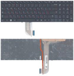 Клавіатура для ноутбука Samsung (RF710, RF711, RC730) з підсвіткою (Light), Чорний, (Без фрейму) RU