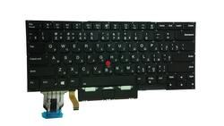 Клавиатура для ноутбука Lenovo ThinkPad X1 Carbon 8th Gen с подсветкой (Light), с указателем (Point Stick), Black, (Без фрейма), RU