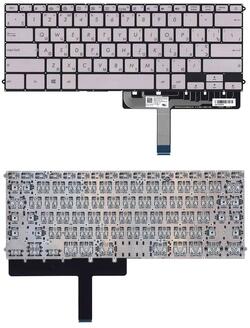 Клавіатура для ноутбука Asus ZenBook 3 Deluxe (UX490UA) Срібний з підсвіткою (Light), (Без фрейму) RU