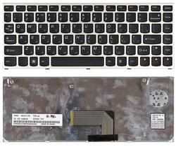 Клавіатура для ноутбука Lenovo IdeaPad (U460) Black, (Серебряный фрейм), RU