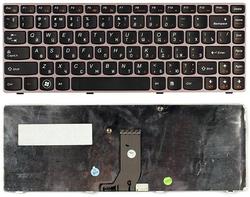 Клавіатура для ноутбука Lenovo IdeaPad (Z470, G470Ah, G470GH, Z370) Black, (Серый фрейм), RU