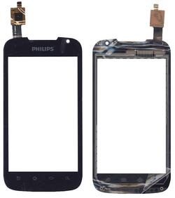 Тачскрін (Сенсорное стекло) для смартфона Philips Xenium W635 чорний