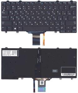 Клавіатура для ноутбука Dell Latitude E5250 E5250T E5270 E7250 E7270, Latitude 13 (7350), XPS 12 9250 Latitude 12 7275 з підсвіткою (Light) Черный, (Без фрейма) RU