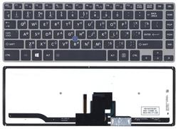 Клавиатура для ноутбука Toshiba Tecra (Z40) с подсветкой (Light), с указателем (Point Stick) Black, Серый фрейм RU