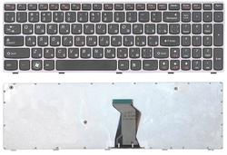 Клавиатура для ноутбука Lenovo IdeaPad B570 B580 V570 Z570 Z575 B590 Черный, (Серый фрейм) RU